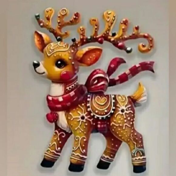 Other - Handmade Metal Christmas Gingerbread Reindeer Indoor or Outdoor Wall/Door Decor